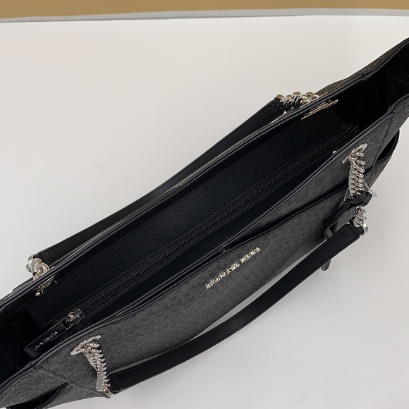 MICHAEL KORS LARGE X CHAIN LOGO SHOULDER BAG - Picture 8 of 16